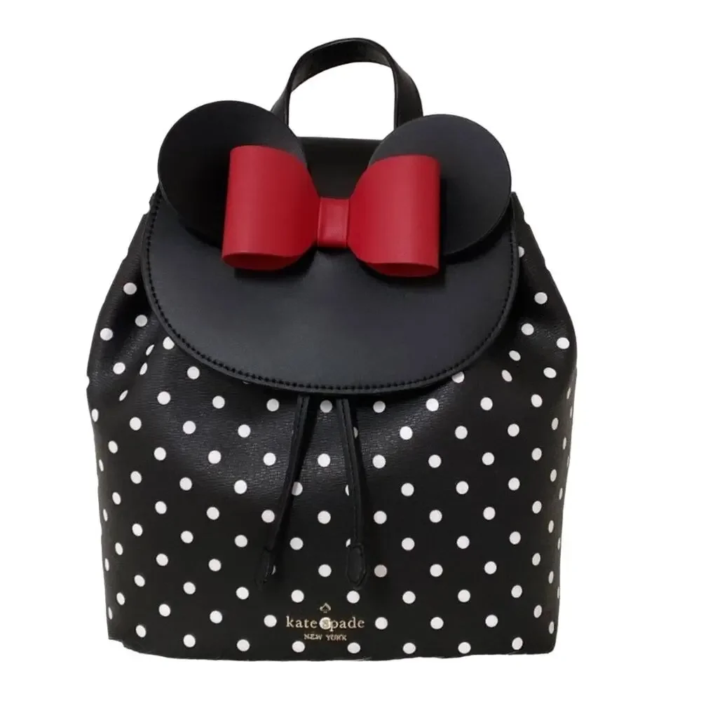 New Kate Spade Disney x Kate Spade New York Minnie Mouse Backpack/Leather/Black - Picture 1 of 9